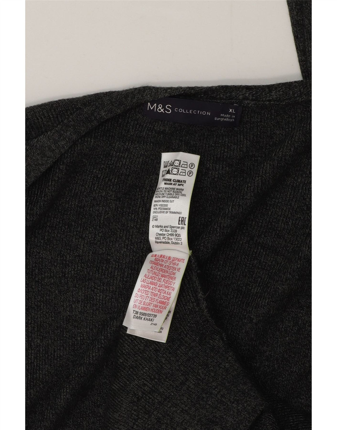 Marks & Spencer Womens Oversized Longline Cardigan Sweater UK 18 XL Grey