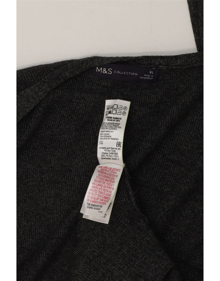 Marks & Spencer Womens Oversized Longline Cardigan Sweater UK 18 XL Grey
