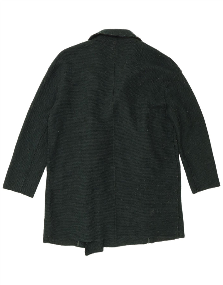Zara Womens Oversized Double Breasted Coat UK 10 Small Green Polyester