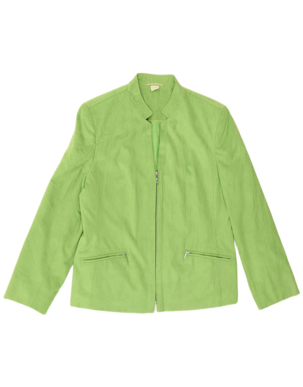 Vintage Womens Blazer Jacket UK 12 Medium Green Polyester