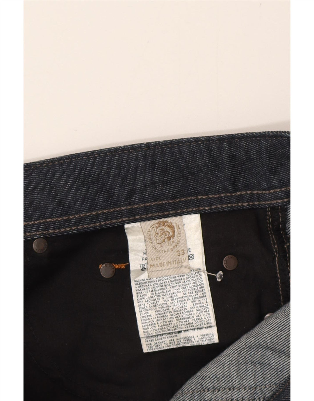 Diesel Mens Straight Jeans W33 L34 Navy Blue Cotton