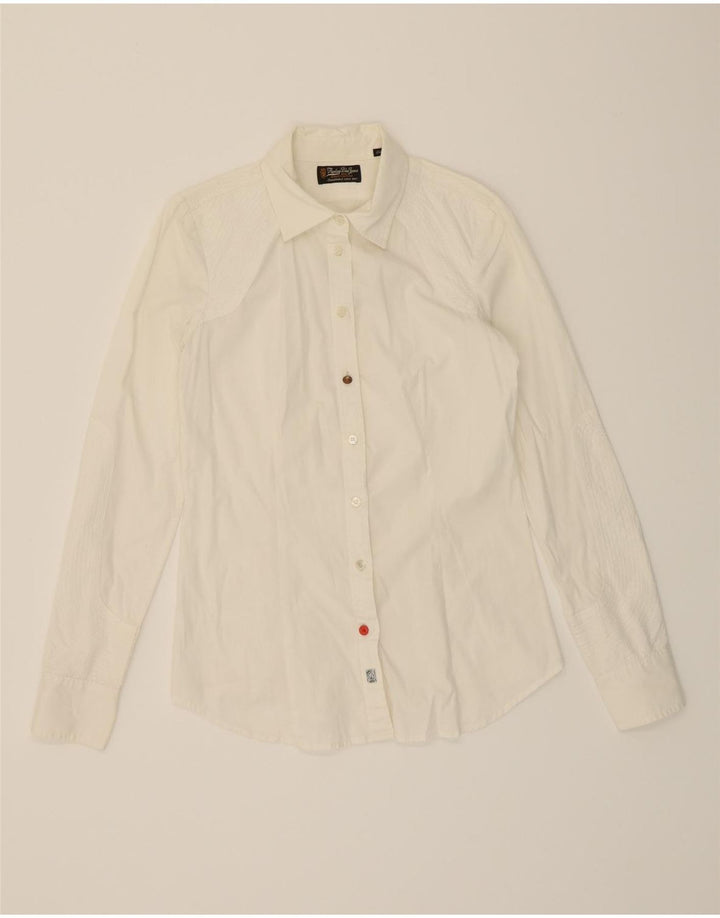 REPLAY Womens Shirt UK 12 Medium White Cotton Vintage Replay and Second-Hand Replay from Messina Hembry 