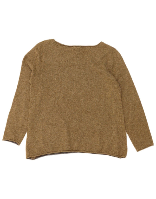 White Stuff Womens Boat Neck Jumper Sweater UK 16 Large Khaki Flecked