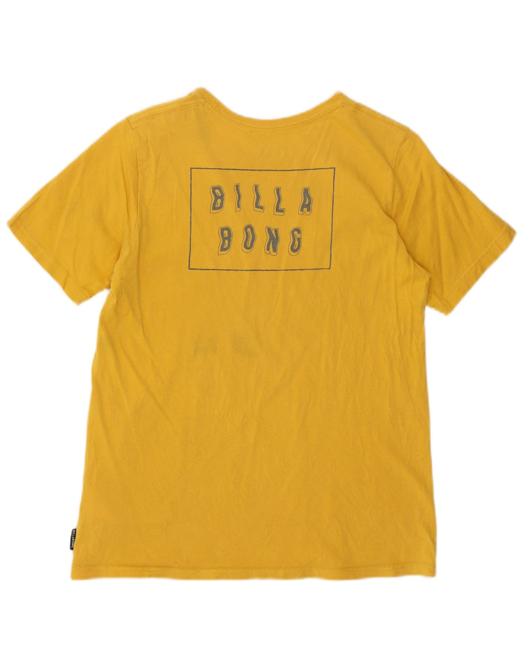 Billabong Womens Graphic T-Shirt Top UK 12 Medium Yellow Cotton
