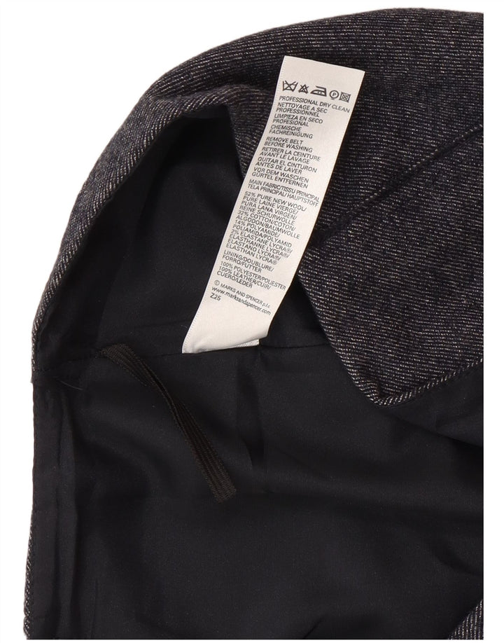 Marks & Spencer Womens Midi Skirt UK 14 Medium W30  Navy Blue Wool