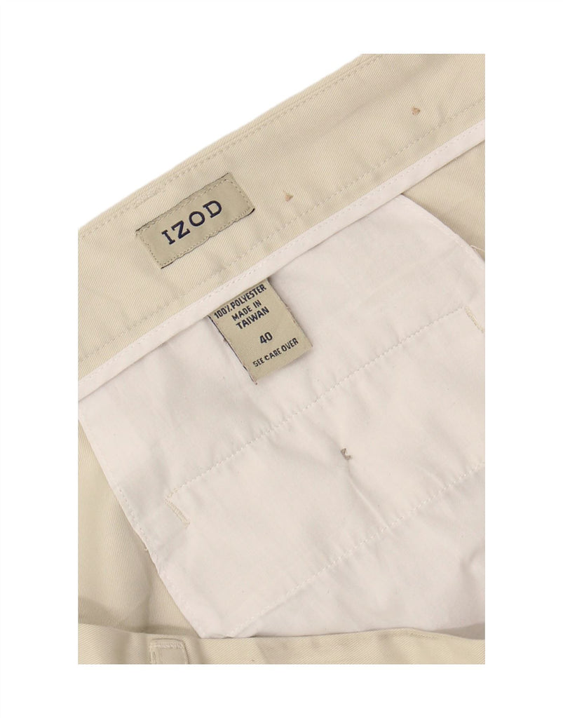 IZOD Mens Pegged Chino Shorts W40 XL Beige Polyester Vintage Izod and Second-Hand Izod from Messina Hembry 