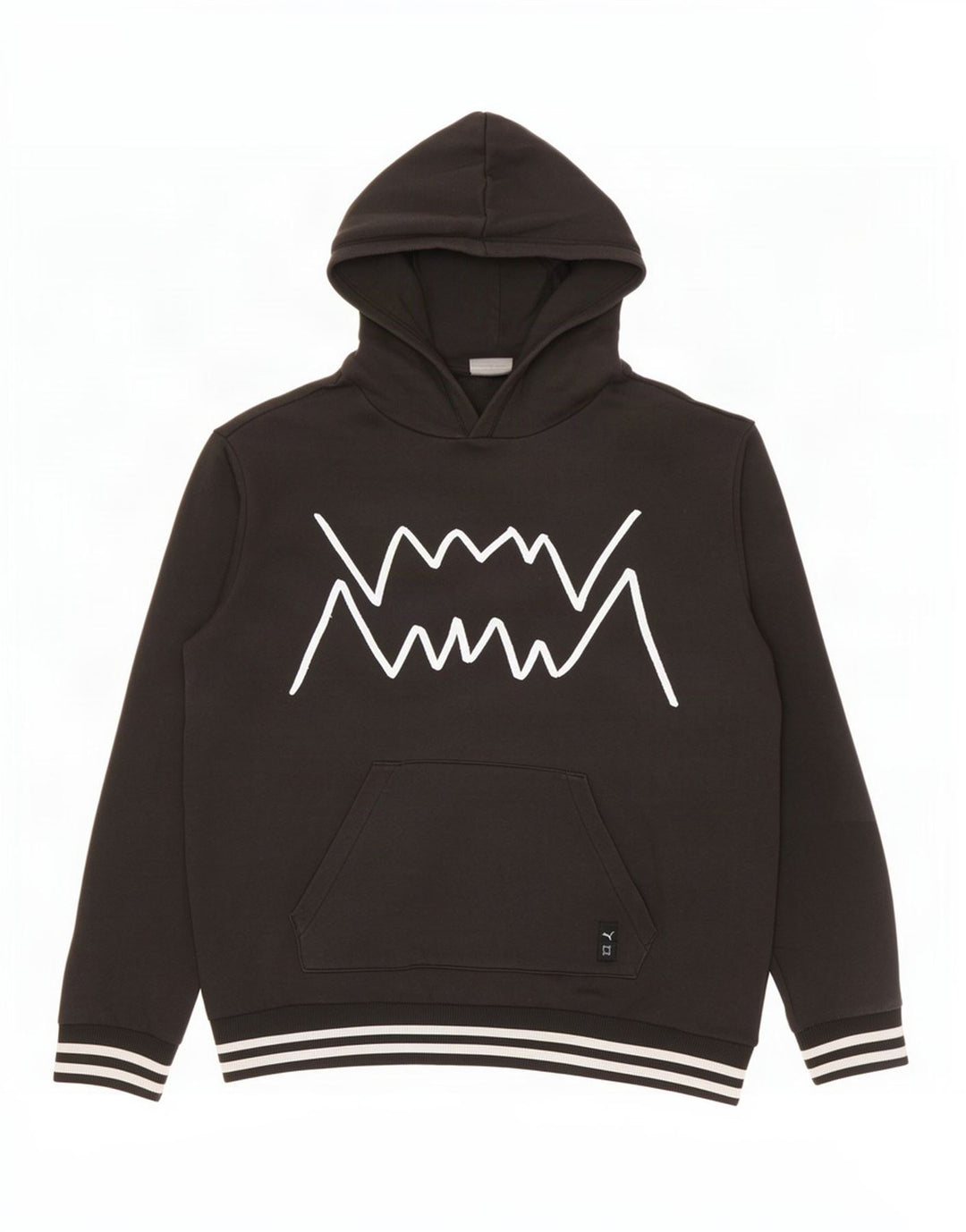 Puma Mens Graphic Hoodie Jumper Medium Black Cotton