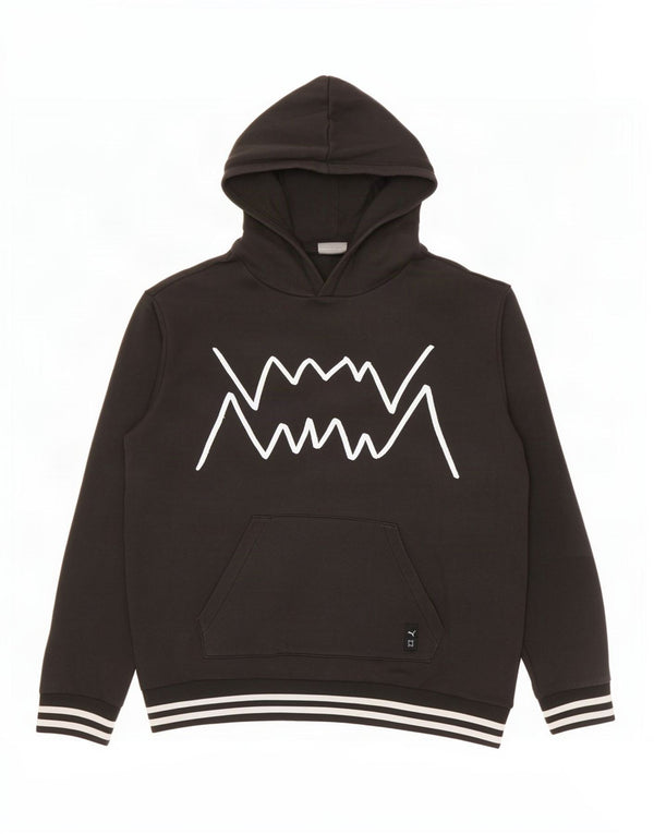 Puma Mens Graphic Hoodie Jumper Medium Black Cotton