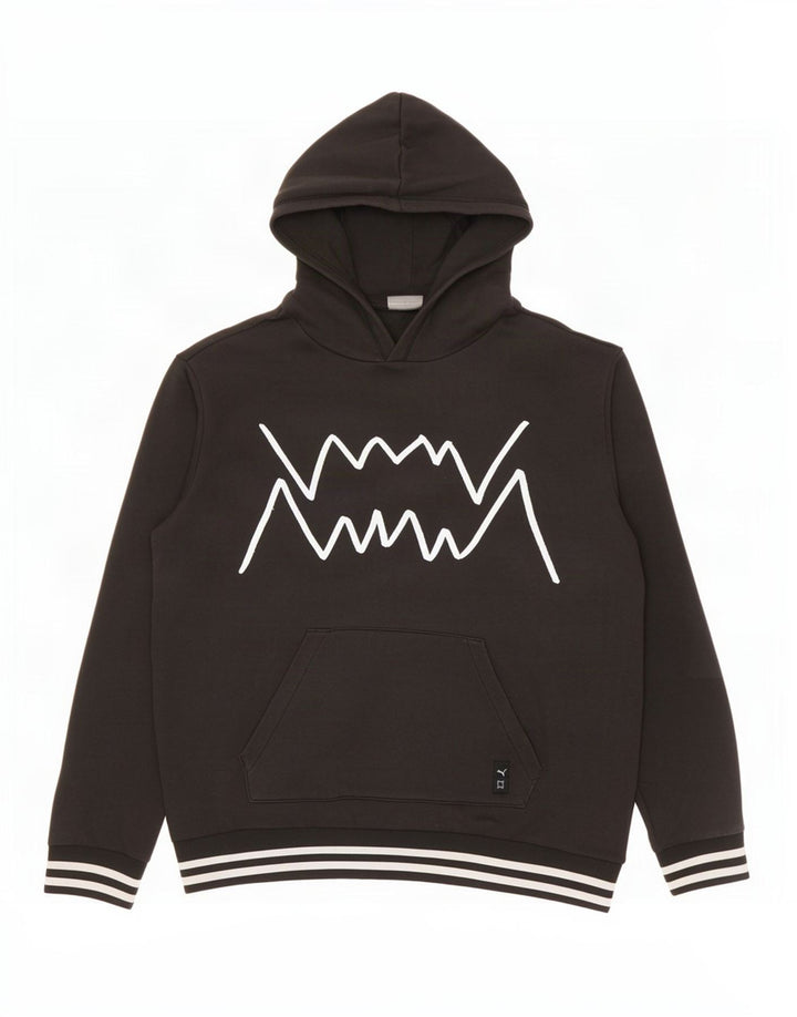 Puma Mens Graphic Hoodie Jumper Medium Black Cotton