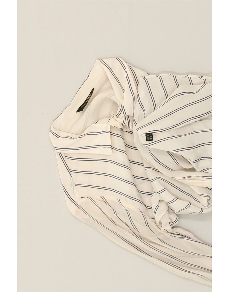 MASSIMO DUTTI Womens Shirt US 10 Large Off White Striped | Vintage Massimo Dutti | Thrift | Second-Hand Massimo Dutti | Used Clothing | Messina Hembry 