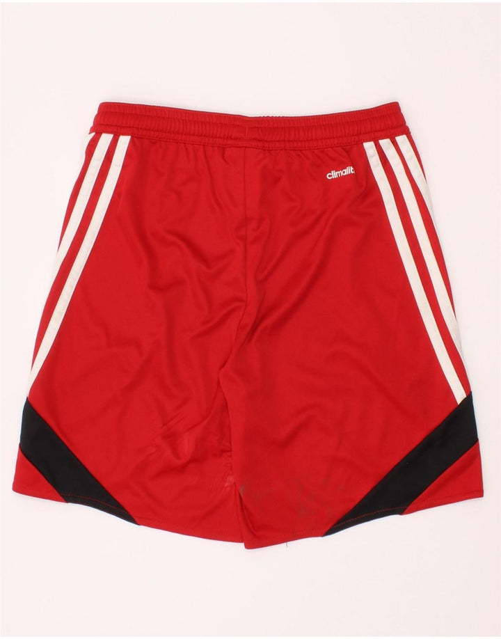 Adidas Boys Climalite Sport Shorts 9-10 Years Medium Red Colourblock