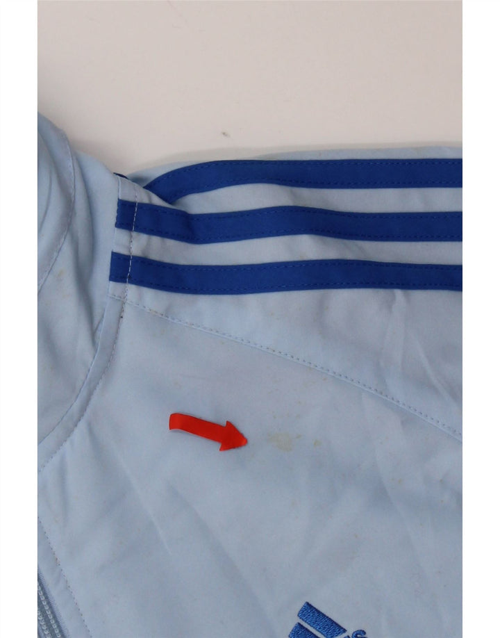 Adidas Boys Tracksuit Top Jacket 13-14 Years Blue Polyester