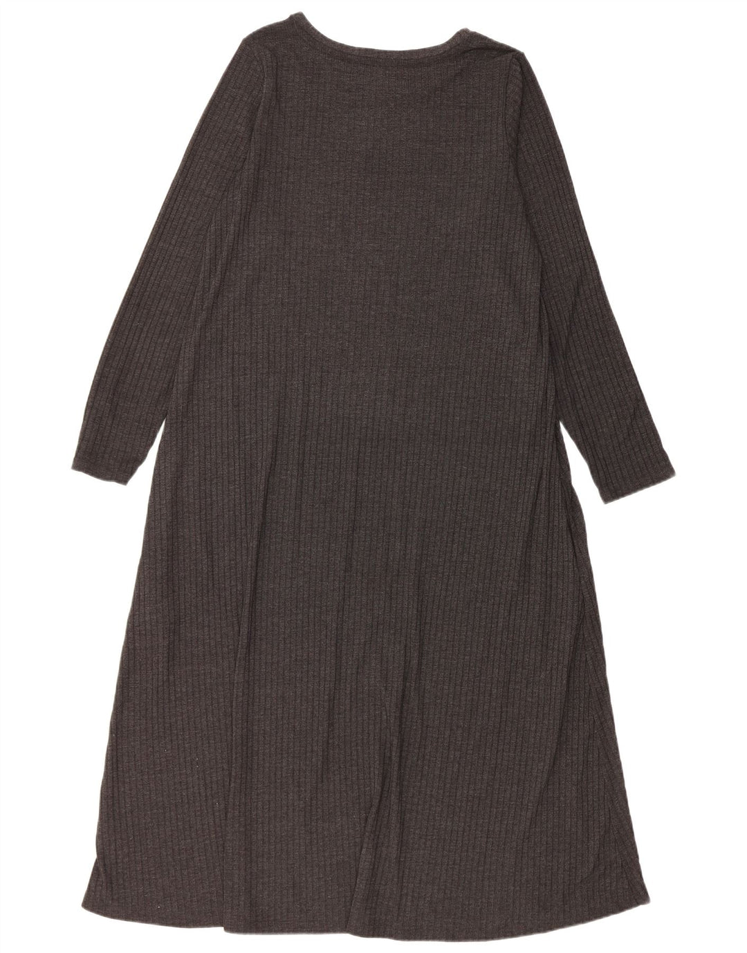 Marks & Spencer Womens Long Sleeve Maxi Dress UK 16 Large Grey Polyester
