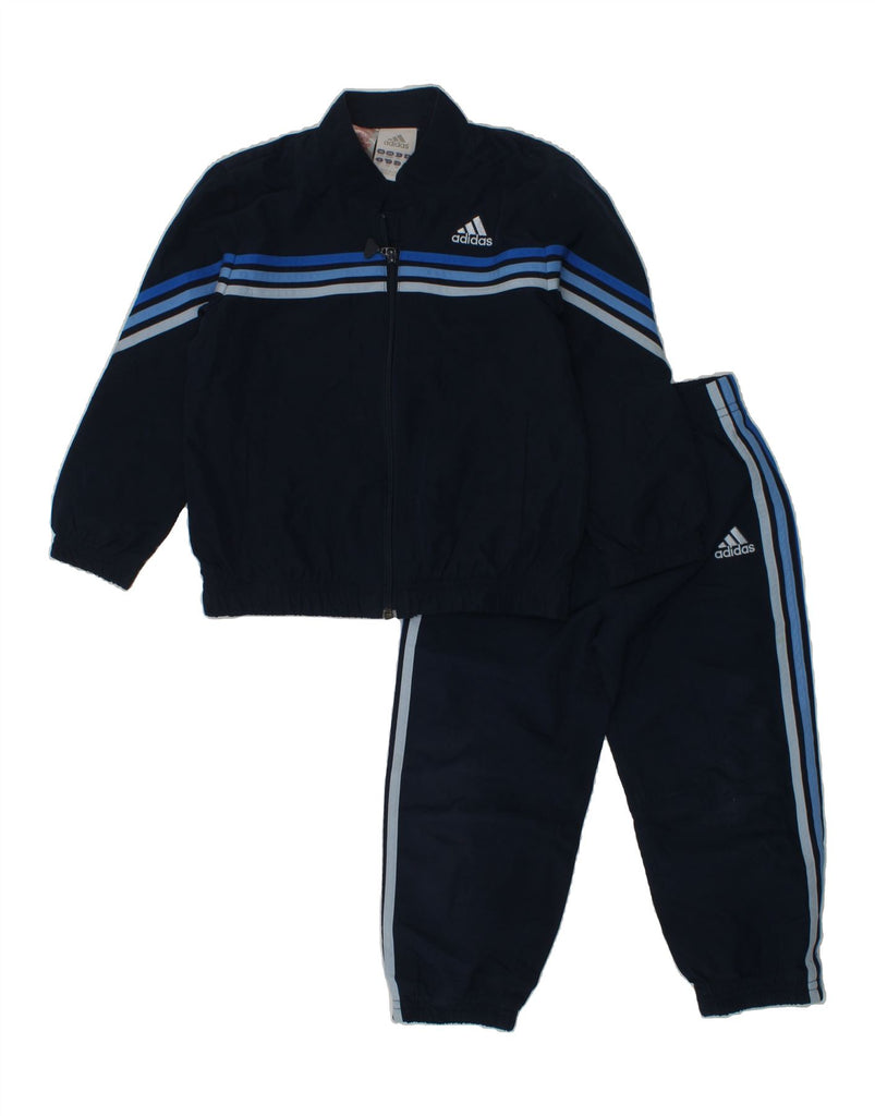 ADIDAS Boys Full Tracksuit 3-4 Years Navy Blue Polyester | Vintage Adidas | Thrift | Second-Hand Adidas | Used Clothing | Messina Hembry 