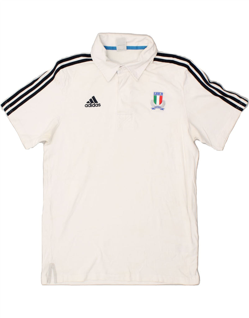 ADIDAS Mens Polo Shirt Large White Cotton | Vintage Adidas | Thrift | Second-Hand Adidas | Used Clothing | Messina Hembry 