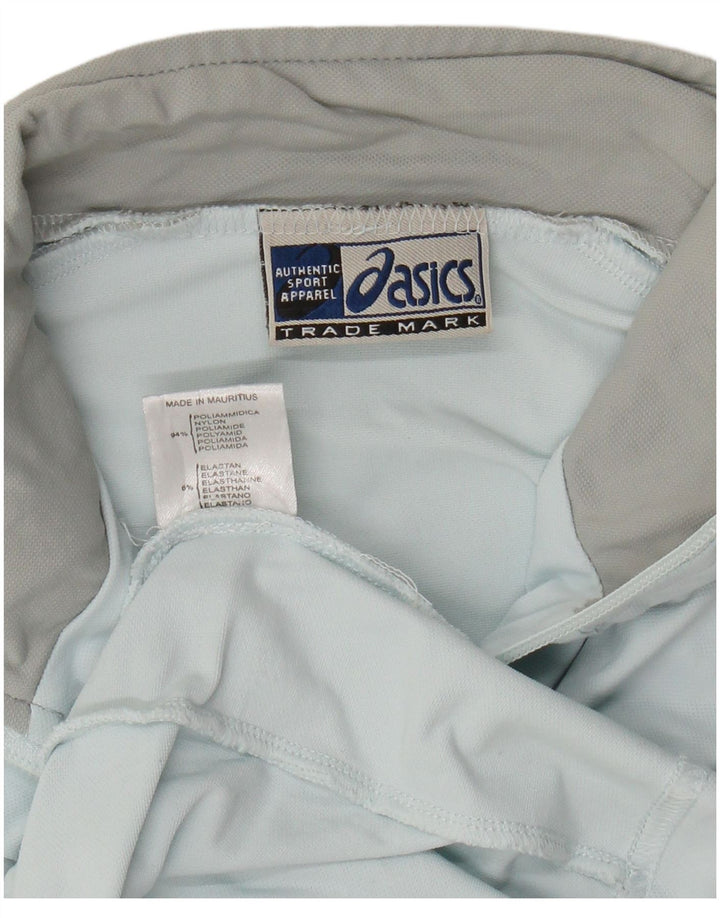 Asics Womens Tracksuit Top Jacket UK 14 Large Blue Colourblock Polyamide