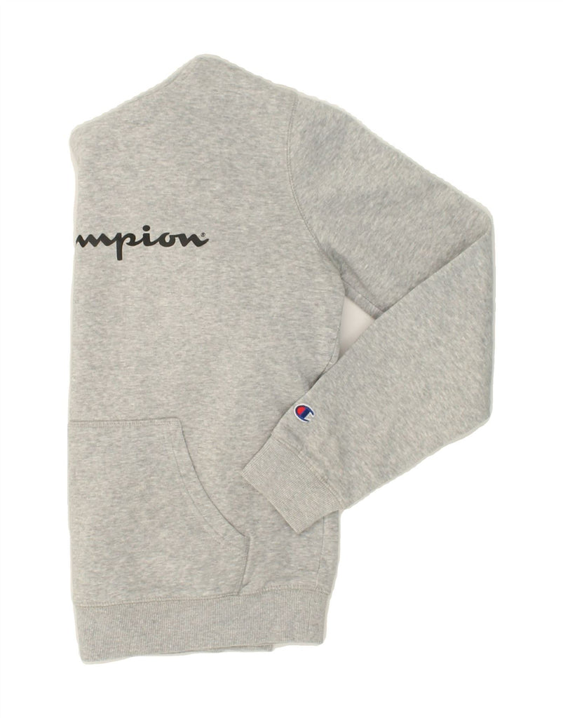 CHAMPION Womens Graphic Hoodie Jumper UK 12 Medium Grey Cotton | Vintage Champion | Thrift | Second-Hand Champion | Used Clothing | Messina Hembry 