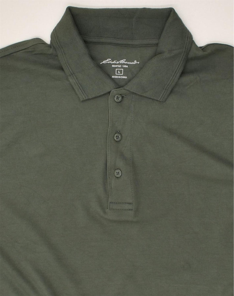 EDDIE BAUER Mens Polo Shirt Large Green Cotton | Vintage Eddie Bauer | Thrift | Second-Hand Eddie Bauer | Used Clothing | Messina Hembry 