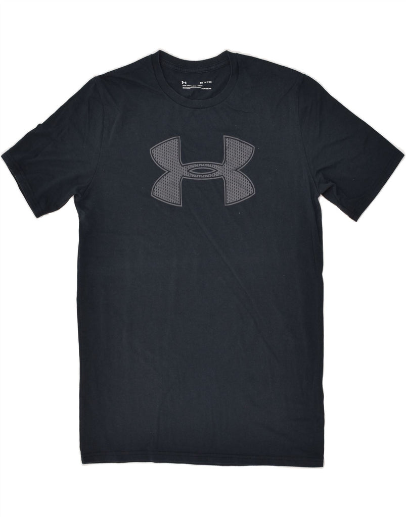 UNDER ARMOUR Mens Graphic T-Shirt Top Small Navy Blue Cotton | Vintage Under Armour | Thrift | Second-Hand Under Armour | Used Clothing | Messina Hembry 