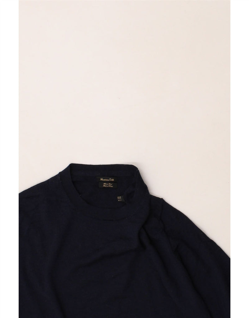 MASSIMO DUTTI Mens Crew Neck Jumper Sweater Large Navy Blue Merino Wool Vintage Massimo Dutti and Second-Hand Massimo Dutti from Messina Hembry 