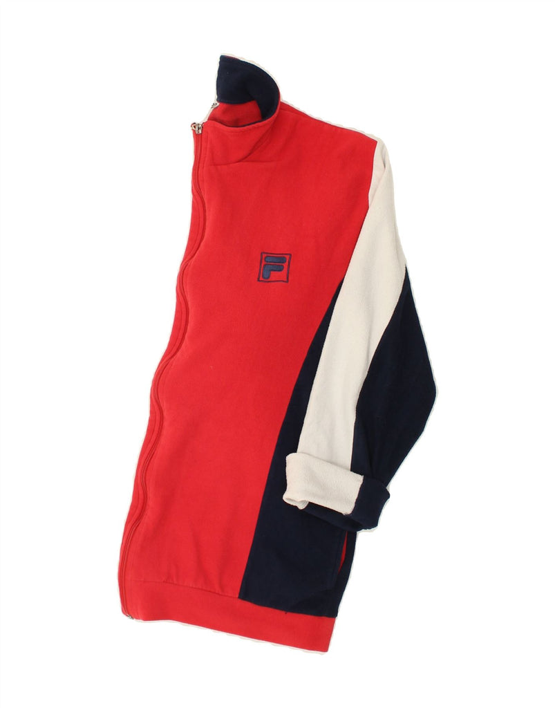 FILA Womens Tracksuit Top Jacket UK 18 XL Red Colourblock Polyester | Vintage Fila | Thrift | Second-Hand Fila | Used Clothing | Messina Hembry 