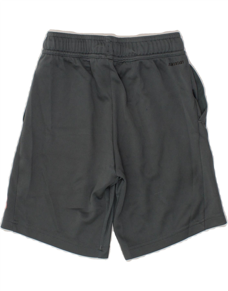 ADIDAS Boys Aeroready Graphic Sport Shorts 9-10 Years  Grey Polyester Vintage Adidas and Second-Hand Adidas from Messina Hembry 
