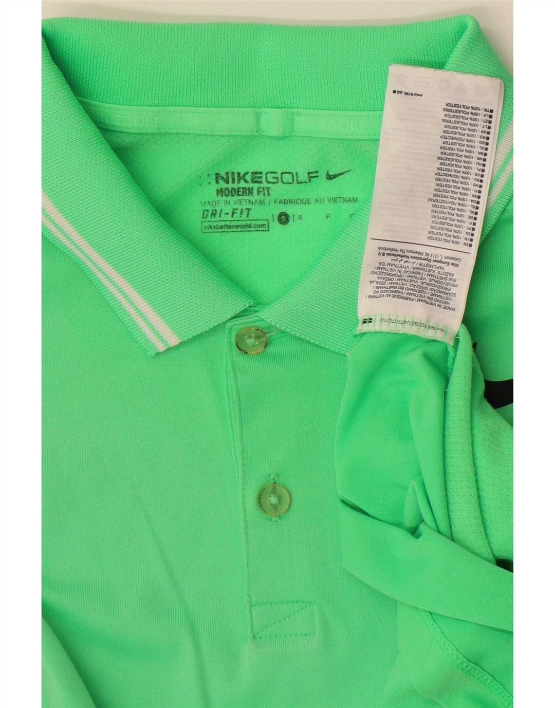 Nike Mens Polo Shirt Small Green Polyester Sports