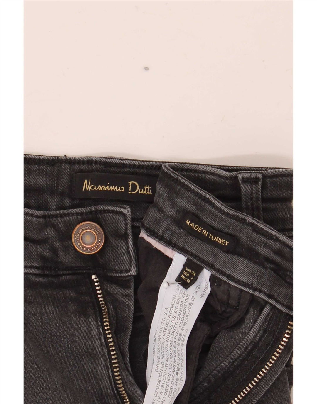 Massimo Dutti Womens Flared Jeans EU 34 2XS W24 L24 Grey Cotton