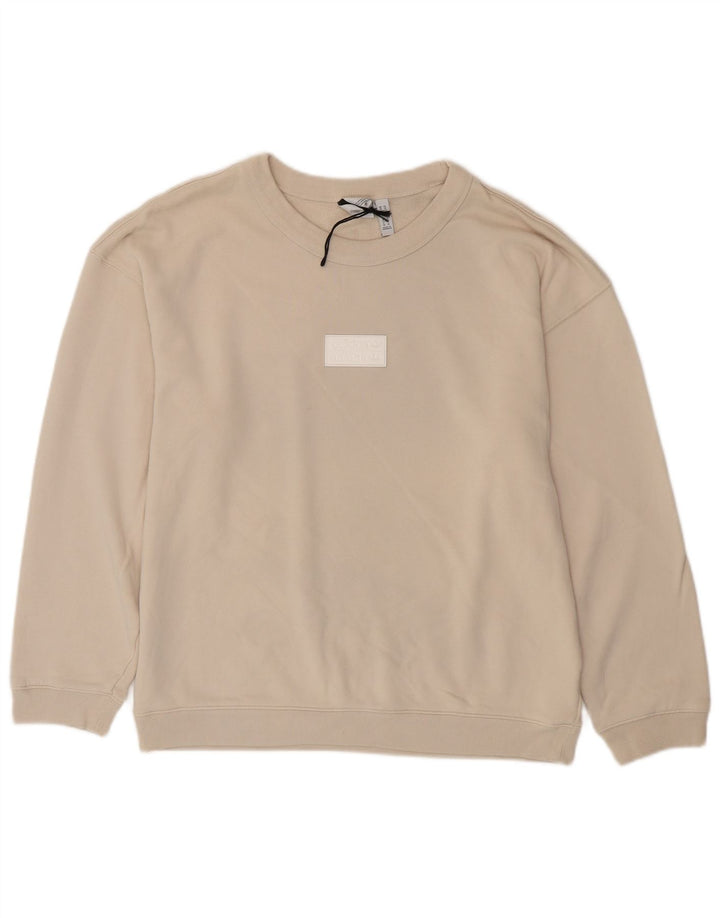 Adidas Mens Sweatshirt Jumper Medium Beige Cotton