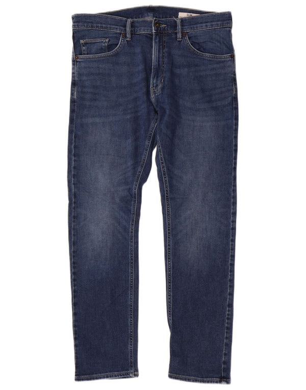 Marks & Spencer Mens Slim Jeans W34 L31 Blue Cotton