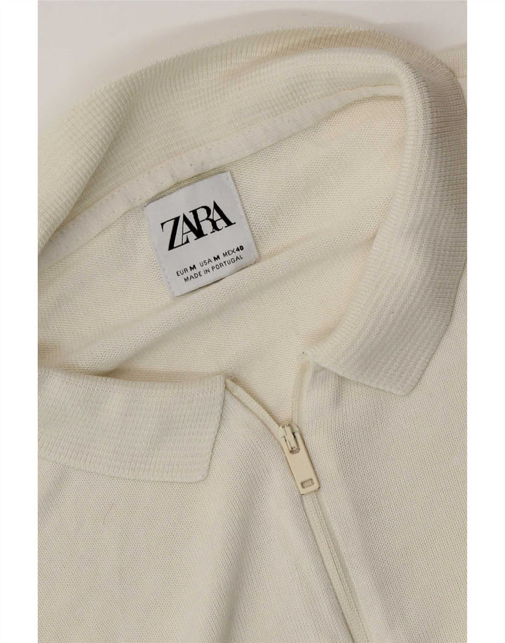 Zara Mens Polo Shirt Medium White