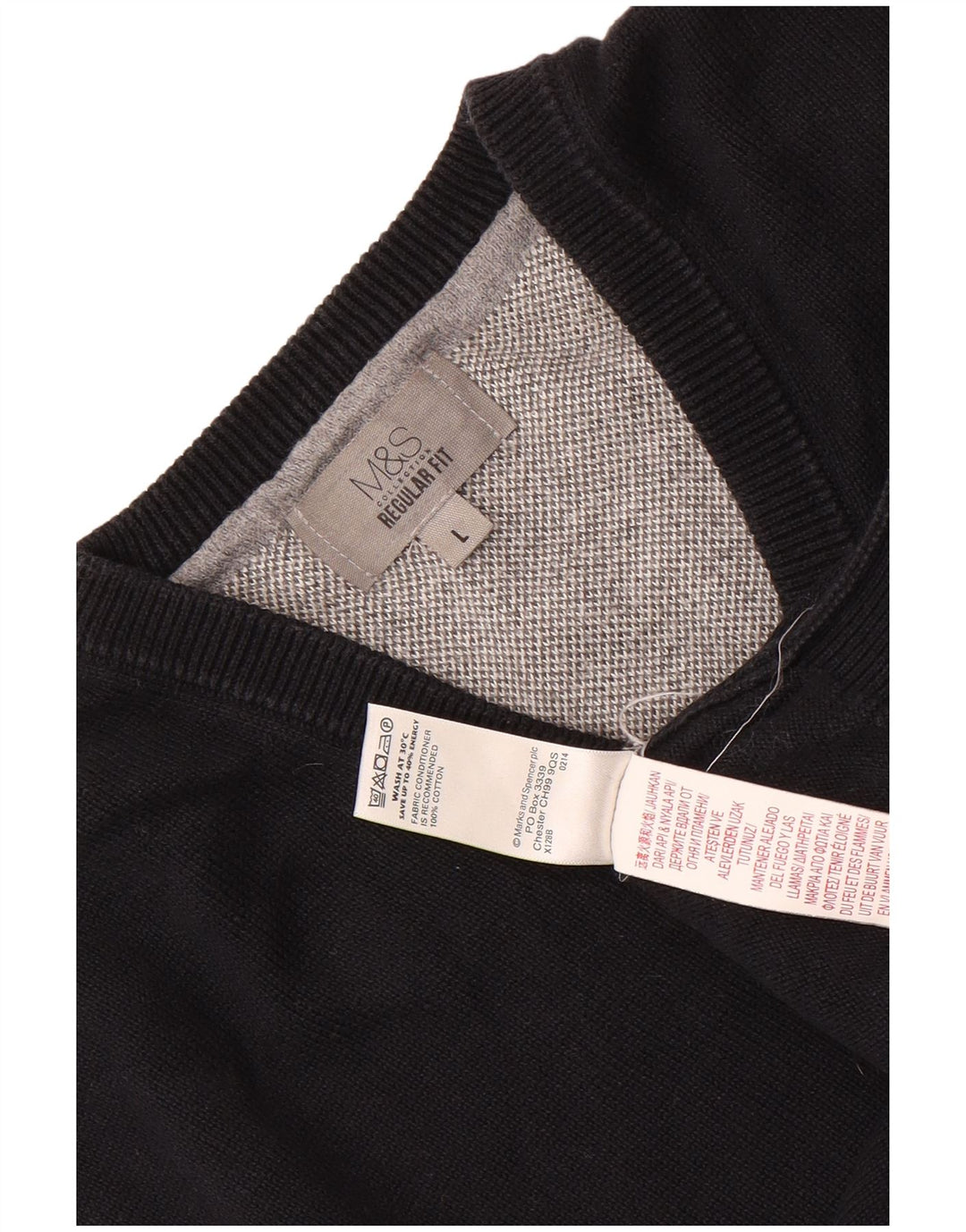 Marks & Spencer Mens Regular Fit Vest Tank Top Large Black Cotton