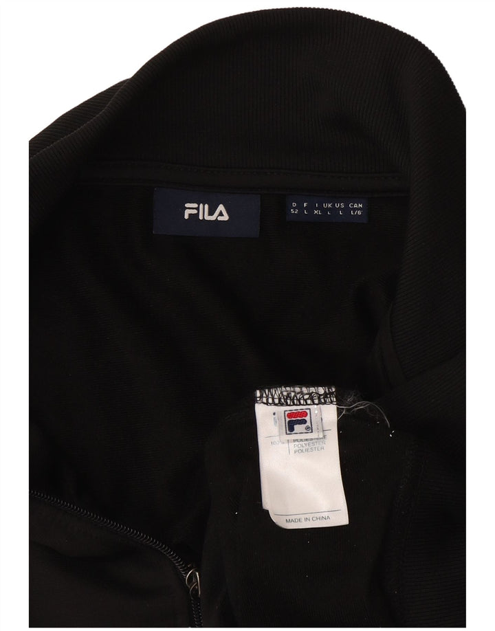 Fila Mens Tracksuit Top Jacket Large Black Colourblock Polyester