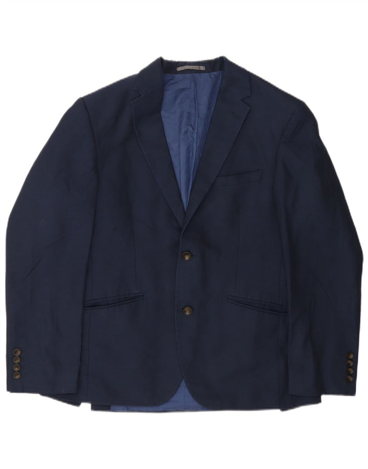 Marks & Spencer Mens 2 Button Blazer Jacket EU 48 Medium Navy Blue