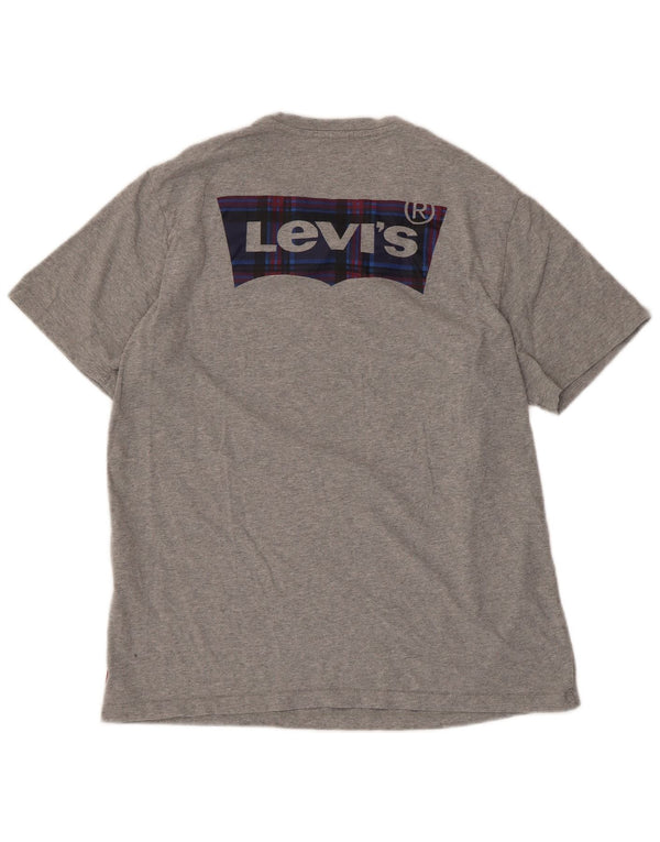 Levi's Mens Graphic T-Shirt Top Medium Grey Flecked Cotton
