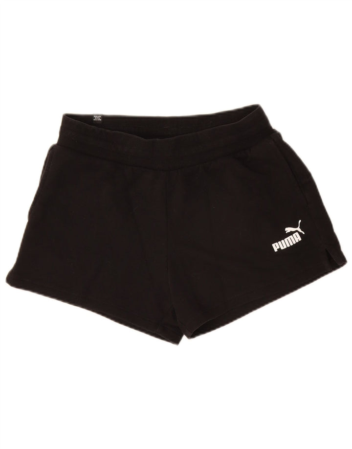 Puma Womens Sport Shorts UK 8 Small  Black Cotton