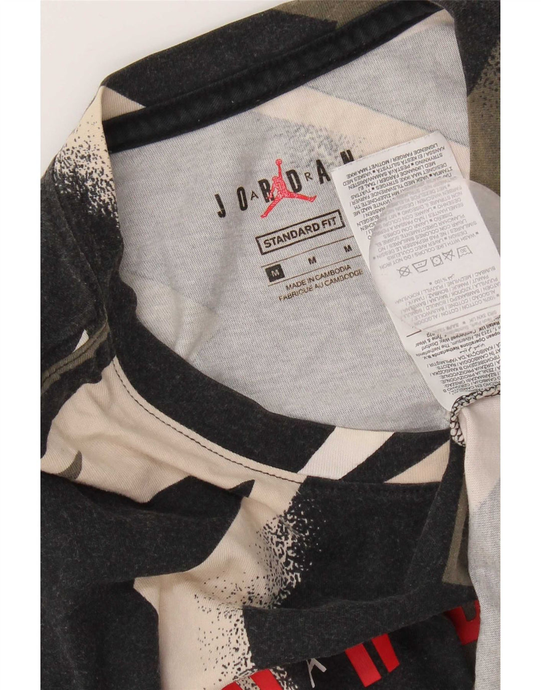 Jordan Mens Standard Fit Graphic T-Shirt Top Medium Multicoloured Geometric