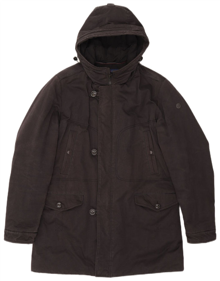 Trussardi Jeans Mens Hooded Parka Jacket UK 40 Large Grey