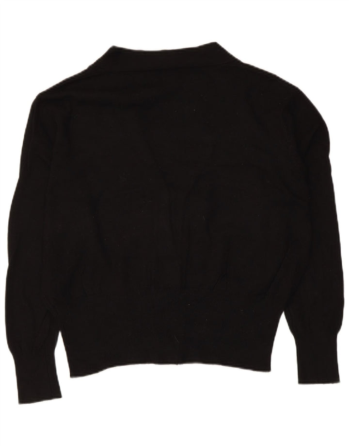 ZARA Womens Crop Cardigan Sweater UK 14 Medium Black
