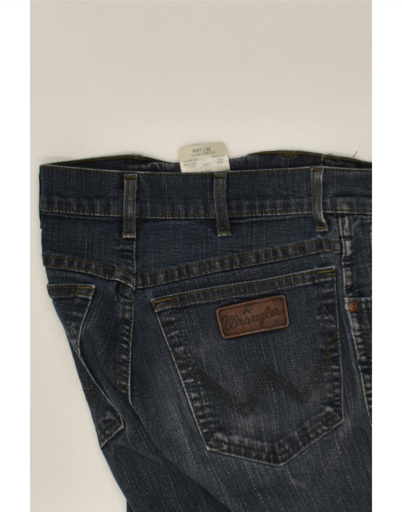 WRANGLER Womens Texas Stretch Straight Jeans W31 L32  Navy Blue Cotton | Vintage Wrangler | Thrift | Second-Hand Wrangler | Used Clothing | Messina Hembry 