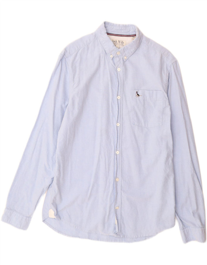 Jack Wills Mens Slim Fit Shirt Medium Blue Cotton