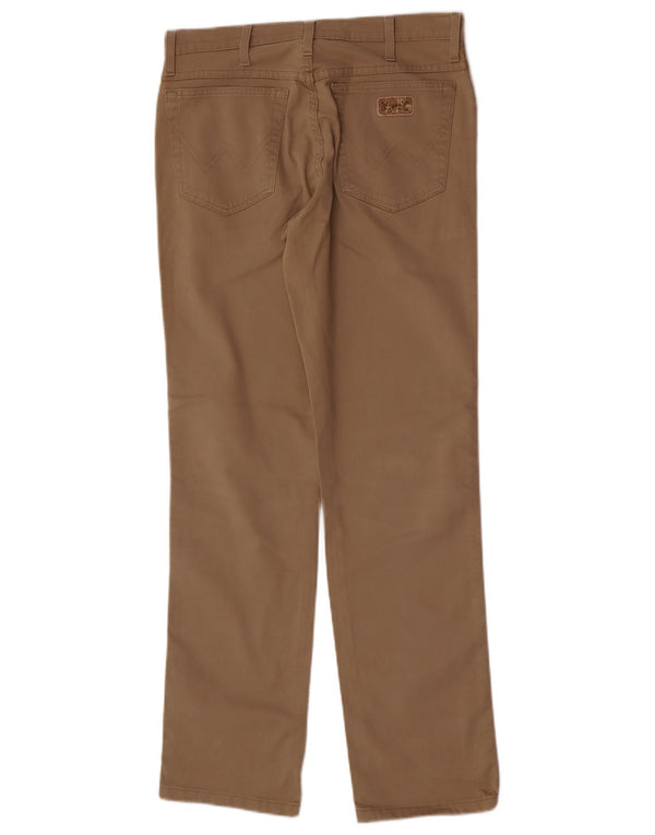 Wrangler Mens Texas Straight Casual Trousers W33 L32 Beige Cotton