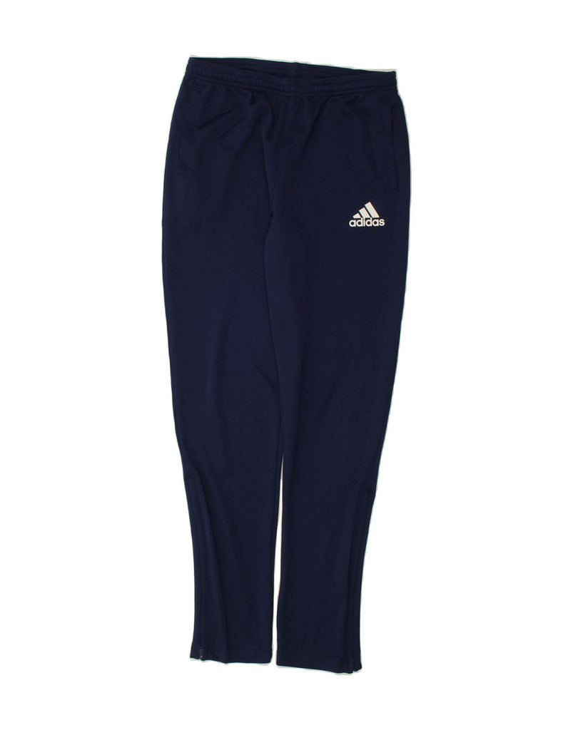 ADIDAS Boys Climalite Tracksuit Trousers 13-14 Years Navy Blue Polyester | Vintage Adidas | Thrift | Second-Hand Adidas | Used Clothing | Messina Hembry 