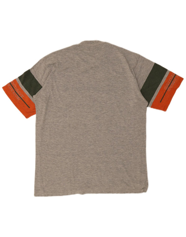 Asics Mens Graphic T-Shirt Top Medium Grey Colourblock