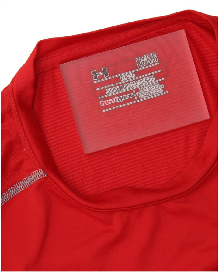 Under Armour Mens Heat Gear T-Shirt Top Large Red
