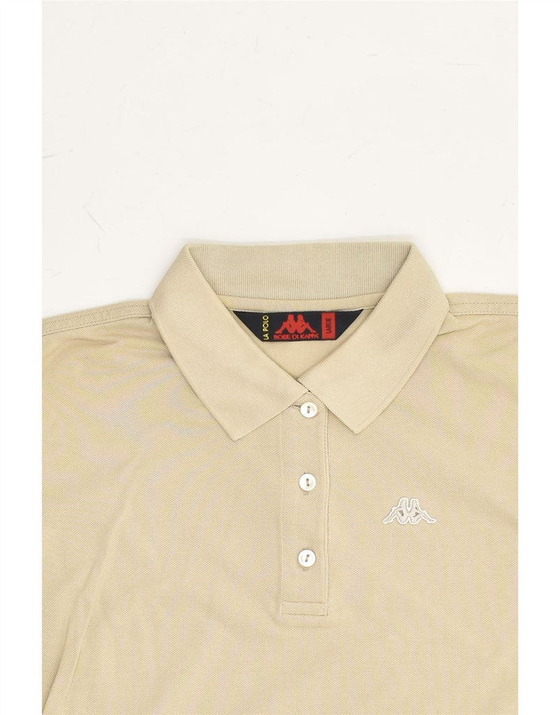 KAPPA Mens Slim Polo Shirt Large Beige Cotton | Vintage Kappa | Thrift | Second-Hand Kappa | Used Clothing | Messina Hembry 