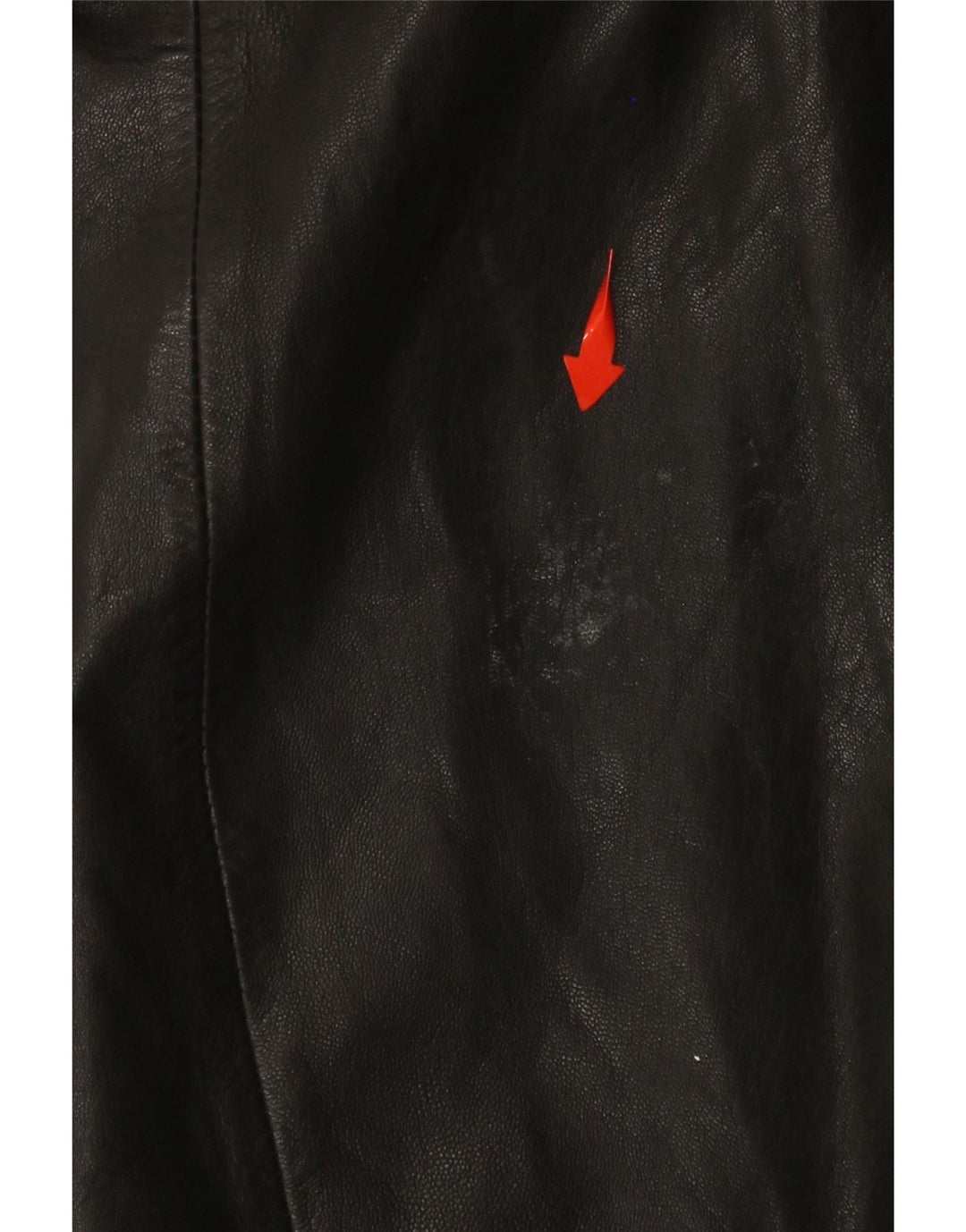 VINTAGE Womens Leather Coat IT 48 XL Black