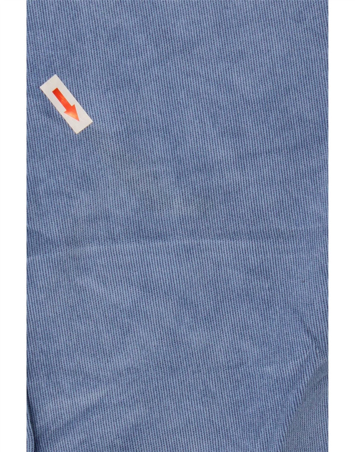 Zara Womens Oversized Corduroy Shirt UK 10 Small Blue Polyester