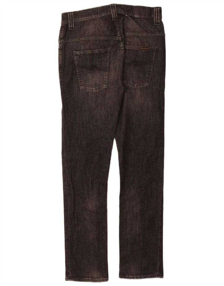 NUDIE Womens Slim Jeans W30 L30 Grey Cotton