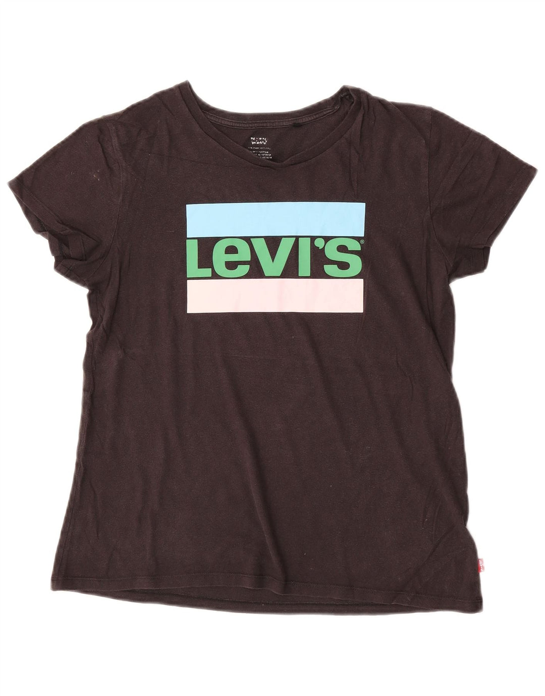 Levi's Womens Graphic T-Shirt Top UK 14 Medium Black